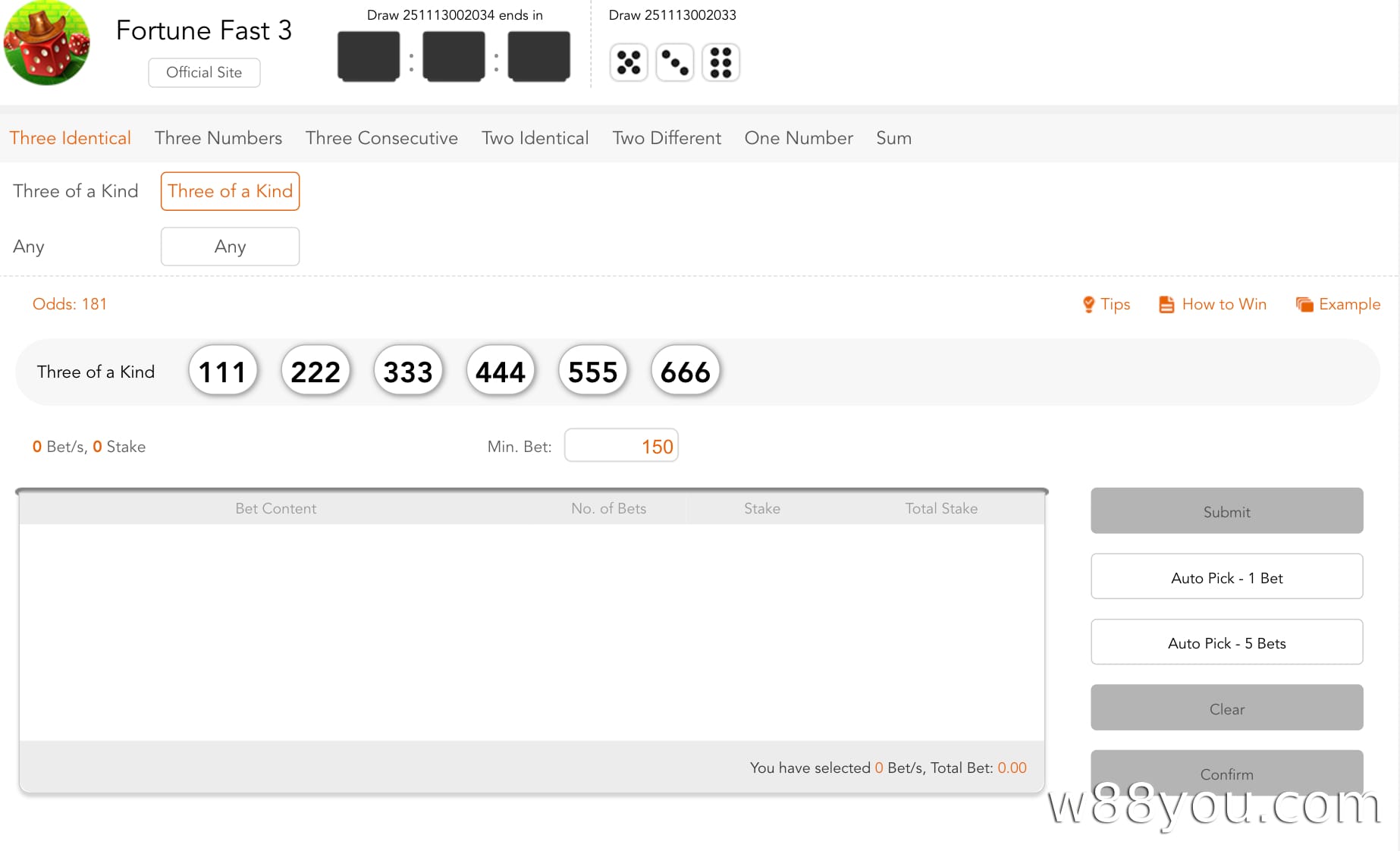 Fast 3 W88 베팅 게임이란 무엇인가요?