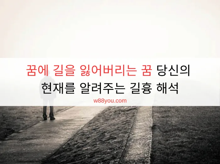 꿈에 길을 잃어버리는 꿈 당신의 현재를 알려주는 길흉 해석