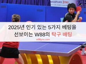 2025년 인기 있는 5가지 베팅을 선보이는 W88의 탁구 배팅 2025년 인기 있는 5가지 베팅을 선보이는 W88의 탁구 배팅