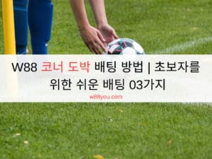 W88 코너 도박 배팅 방법 | 초보자를 위한 쉬운 배팅 03가지