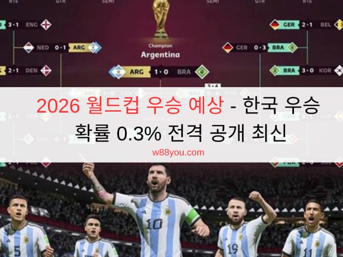 2026 월드컵 우승 예상 - 한국 우승 확률 0.3% 전격 공개 최신