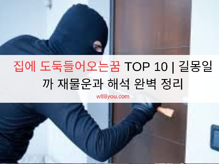 집에 도둑들어오는꿈 TOP 10 | 길몽일까 재물운과 해석 완벽 정리