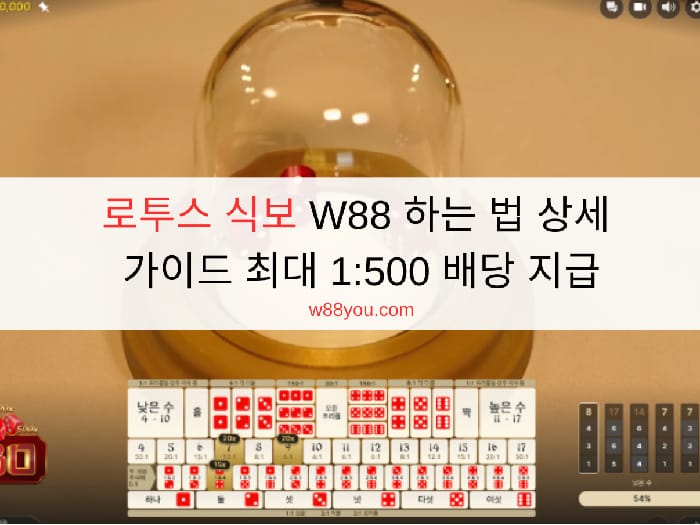 로투스 식보 W88 하는 법 상세 가이드 최대 1:500 배당 지급